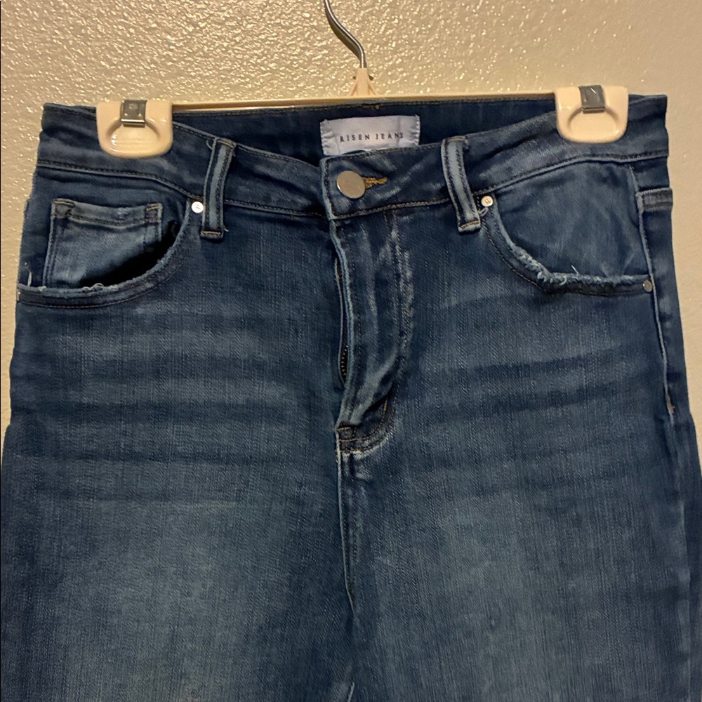 Risen Women's High Rise wide crop Jeans